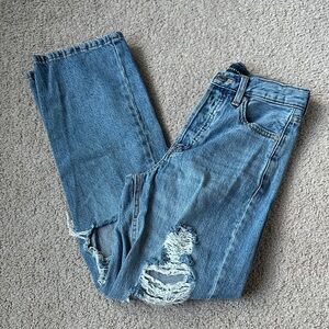 Aeropostale Relaxed Fit Distressed Blue Jeans
